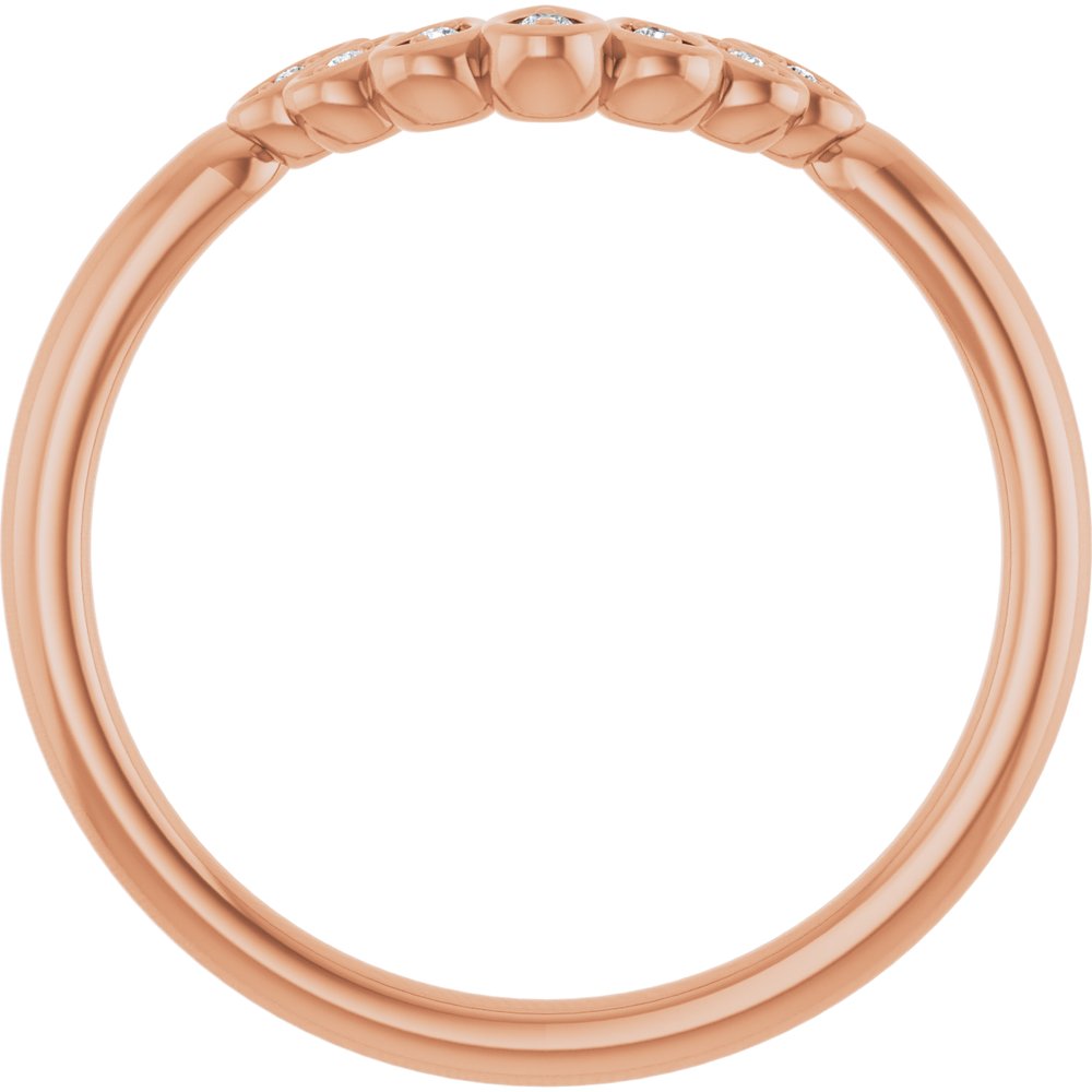 14K Rose .025 CTW Natural Diamond Vintage-Inspired Contour Band