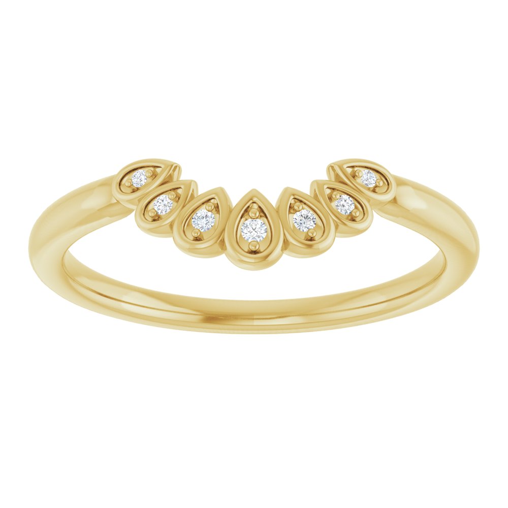 14K Yellow .025 CTW Natural Diamond Vintage-Inspired Contour Band