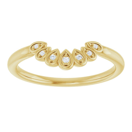 14K Yellow .025 CTW Natural Diamond Vintage-Inspired Contour Band