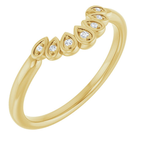 14K Yellow .025 CTW Natural Diamond Vintage-Inspired Contour Band