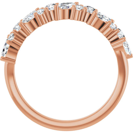 14K Rose 3/4 CTW Lab-Grown Diamond Anniversary Band