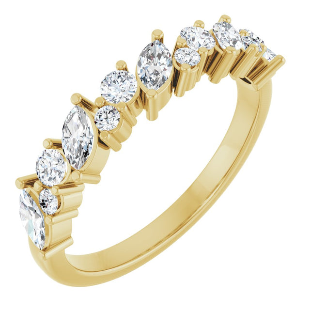 14K Yellow 3/4 CTW Lab-Grown Diamond Anniversary Band