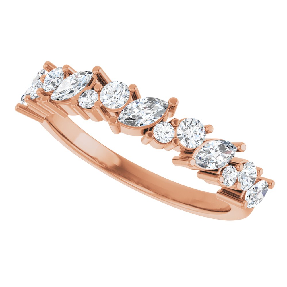 14K Rose 3/4 CTW Lab-Grown Diamond Anniversary Band