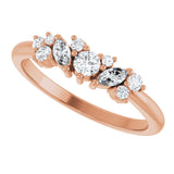 14K Rose 1/3 CTW Natural Diamond Multi-Shape Ring