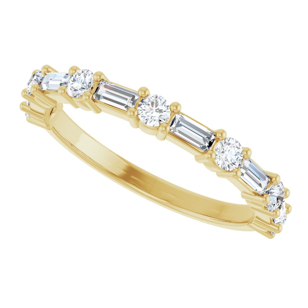 14K Yellow 5/8 CTW Natural Diamond Anniversary Band