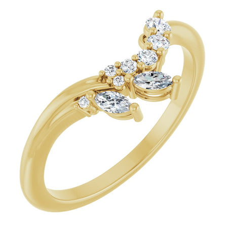 14K Yellow Gold 1/5 CTW Natural Diamond Contour Band