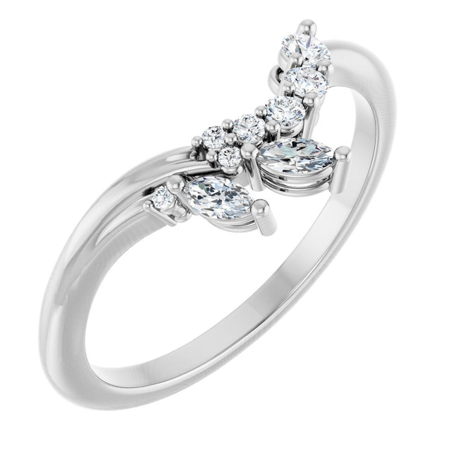 14K White Gold 1/5 CTW Lab-Grown Diamond Contour Band