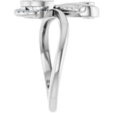 14K White Gold 1/2 CTW Natural Diamond Bezel-Set Bypass Ring  