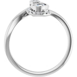 14K White 1/2 CTW Natural Diamond Bezel-Set Bypass Ring