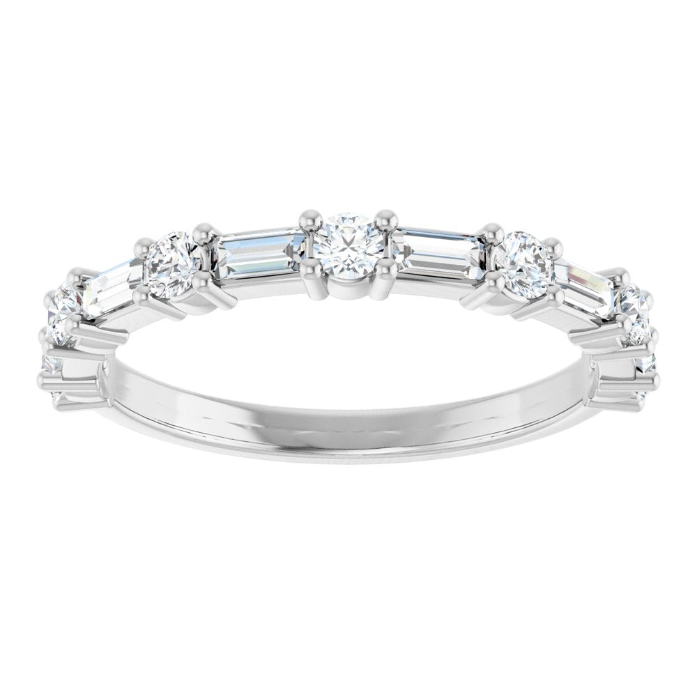 14K White 5/8 CTW Natural Diamond Anniversary Band