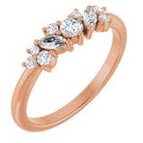 14K Rose Gold 1/3 CTW Natural Diamond Multi-Shape Ring  
