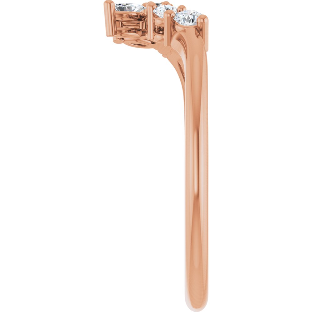 14K Rose Gold 1/5 CTW Natural Diamond Contour Band