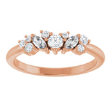 14K Rose 1/3 CTW Natural Diamond Multi-Shape Ring