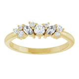 14K Yellow 1/3 CTW Natural Diamond Multi-Shape Ring