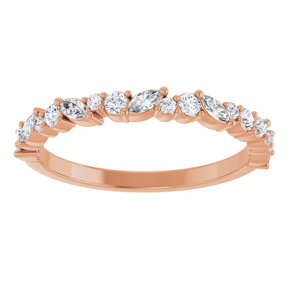 14K Rose 1/3 CTW Natural Diamond Anniversary Band