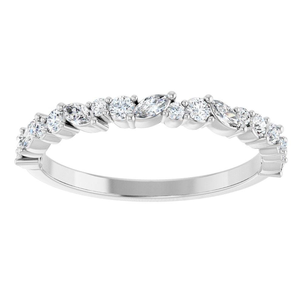 14K White 3/8 CTW Lab-Grown Diamond Anniversary Band