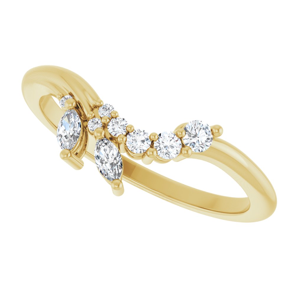 14K Yellow 1/5 CTW Natural Diamond Contour Band