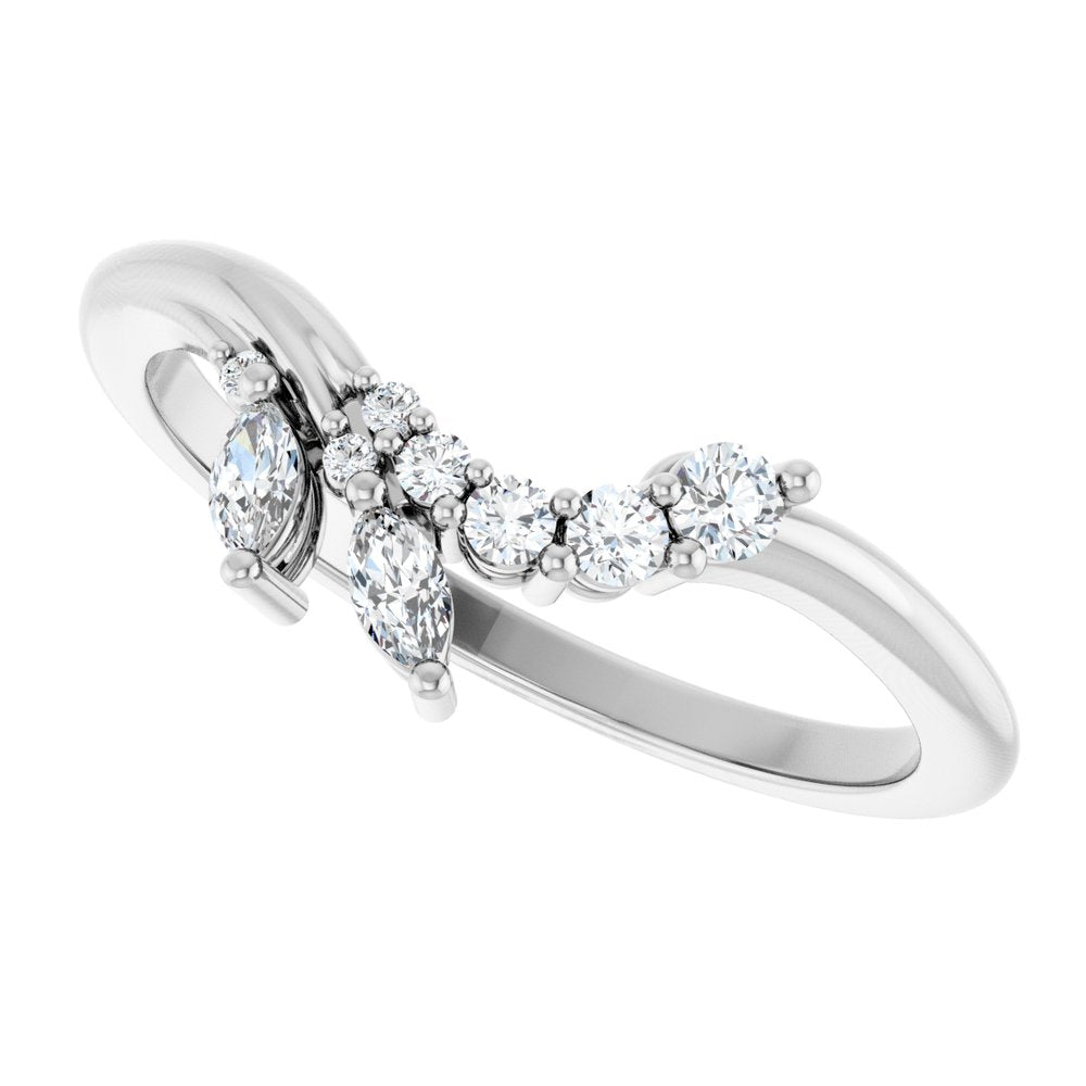 Platinum 1/5 CTW Natural Diamond Contour Band