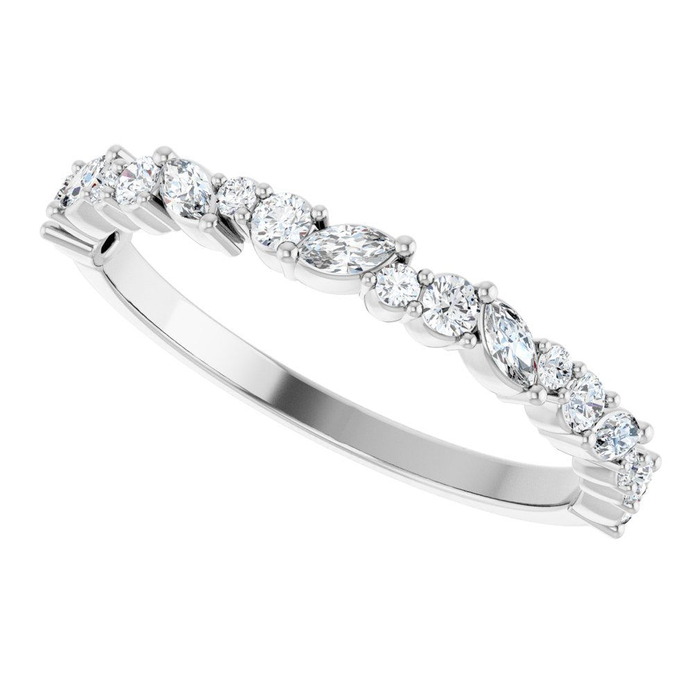 14K White 3/8 CTW Lab-Grown Diamond Anniversary Band