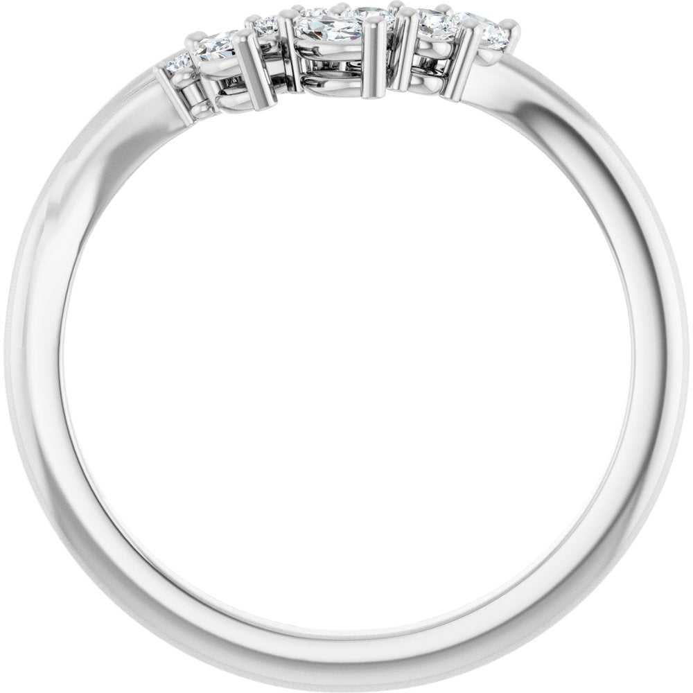 14K White 1/5 CTW Lab-Grown Diamond Contour Band