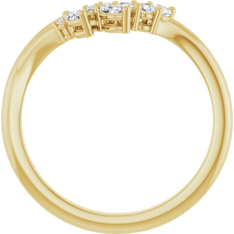 14K Yellow Gold 1/5 CTW Natural Diamond Contour Band