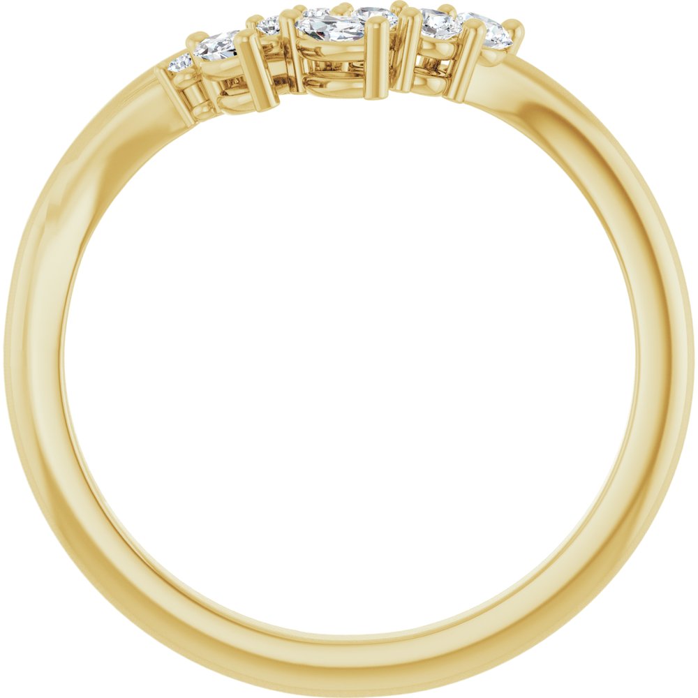 14K Yellow 1/5 CTW Natural Diamond Contour Band