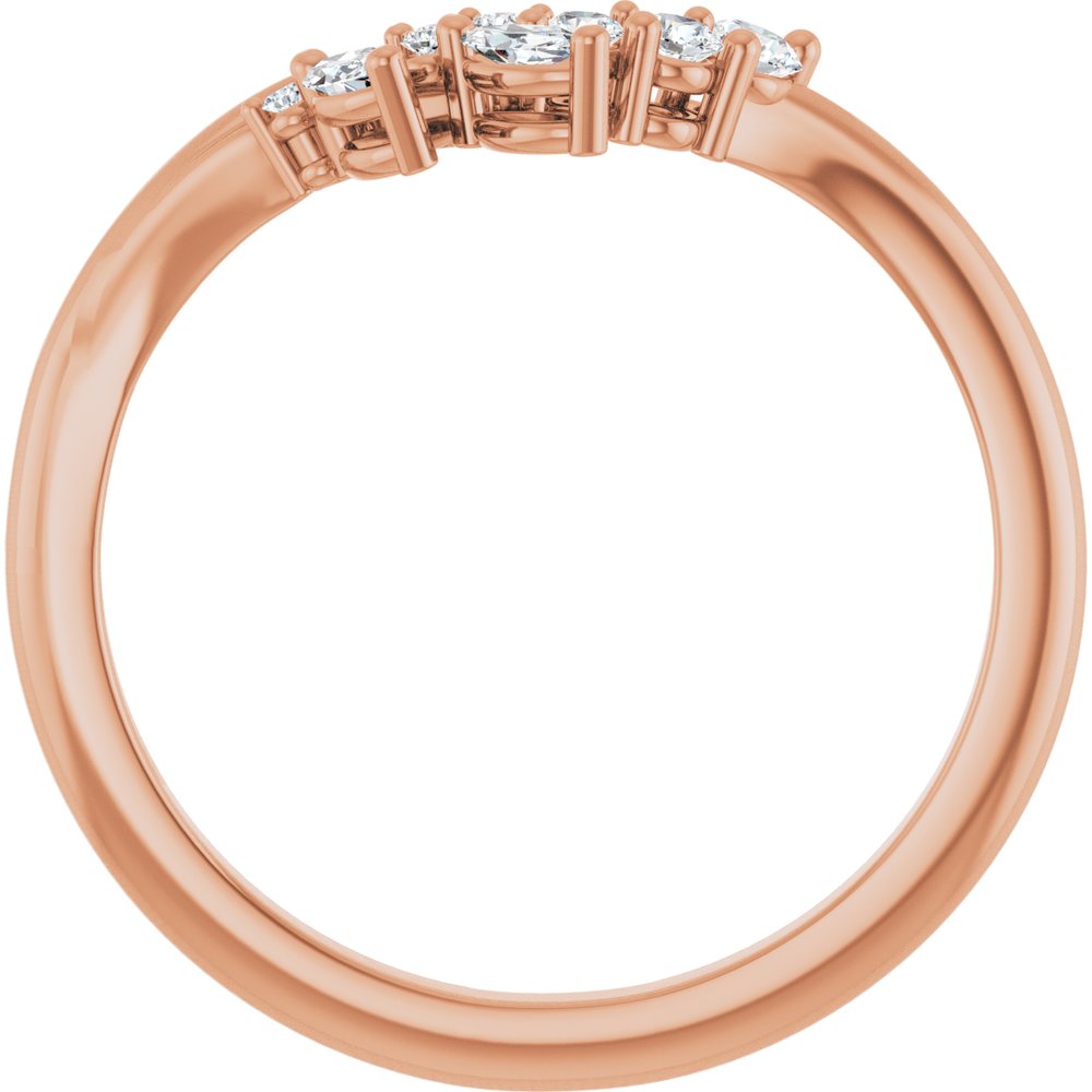 14K Rose 1/5 CTW Natural Diamond Contour Band