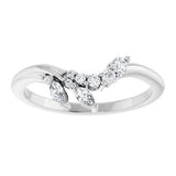 14K White Gold 1/5 CTW Natural Diamond Contour Band