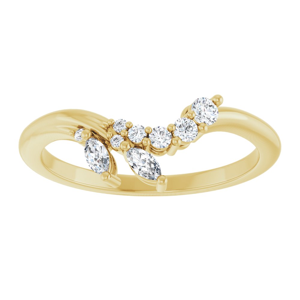 14K Yellow Gold 1/5 CTW Lab-Grown Diamond Contour Band