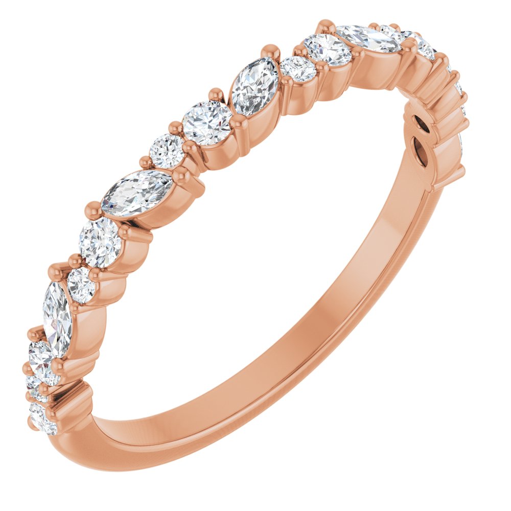 14K Rose 1/3 CTW Natural Diamond Anniversary Band