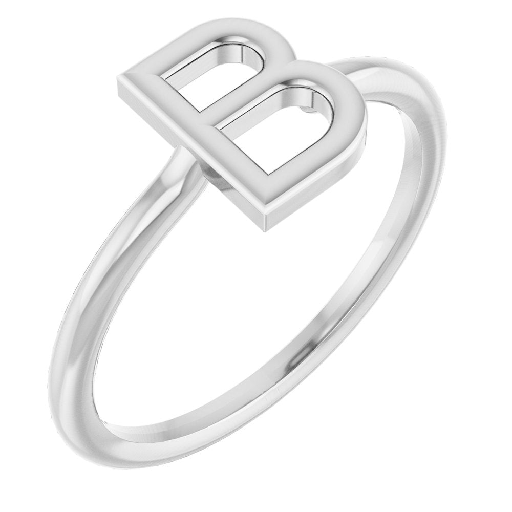 Sterling Silver Initial B Ring