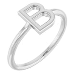 Sterling Silver Initial B Ring