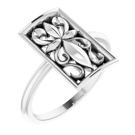 Sterling Silver Vintage-Inspired Cross Ring