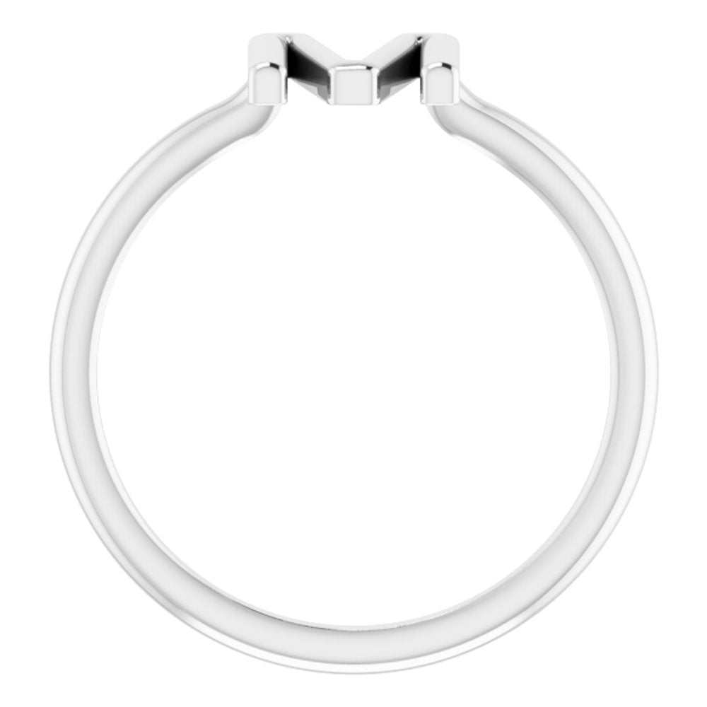 Sterling Silver Initial M Ring