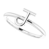 Sterling Silver Initial J Ring