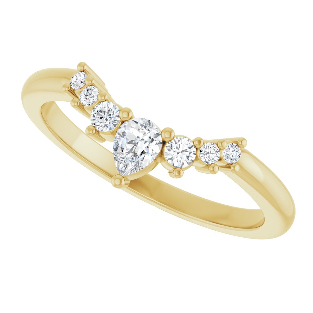 14K Yellow 1/4 CTW Lab-Grown Diamond Contour Band