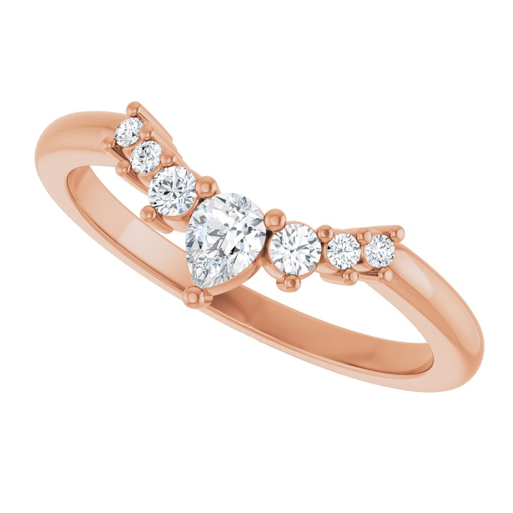 14K Rose 1/4 CTW Natural Diamond Contour Band