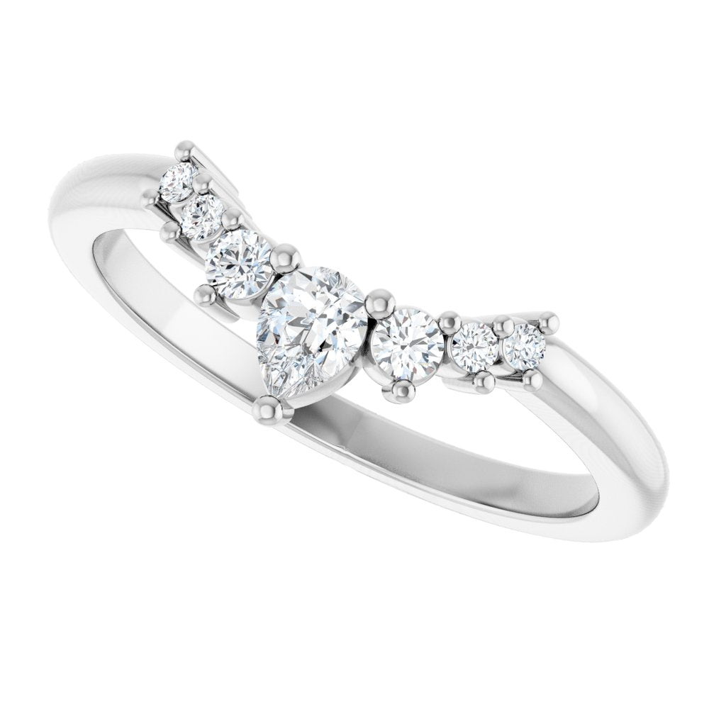 14K White Gold 1/4 CTW Lab-Grown Diamond Contour Band