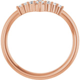 14K Rose Gold 1/6 CTW Natural Diamond Graduated V Ring