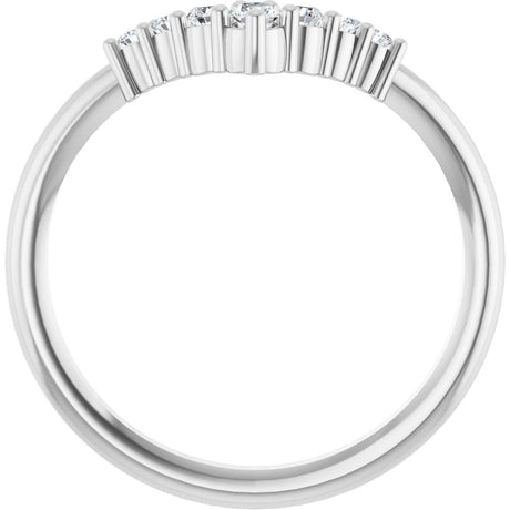 14K White Gold 1/6 CTW Natural Diamond Graduated V Ring