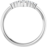 14K White Gold 1/6 CTW Natural Diamond Graduated V Ring