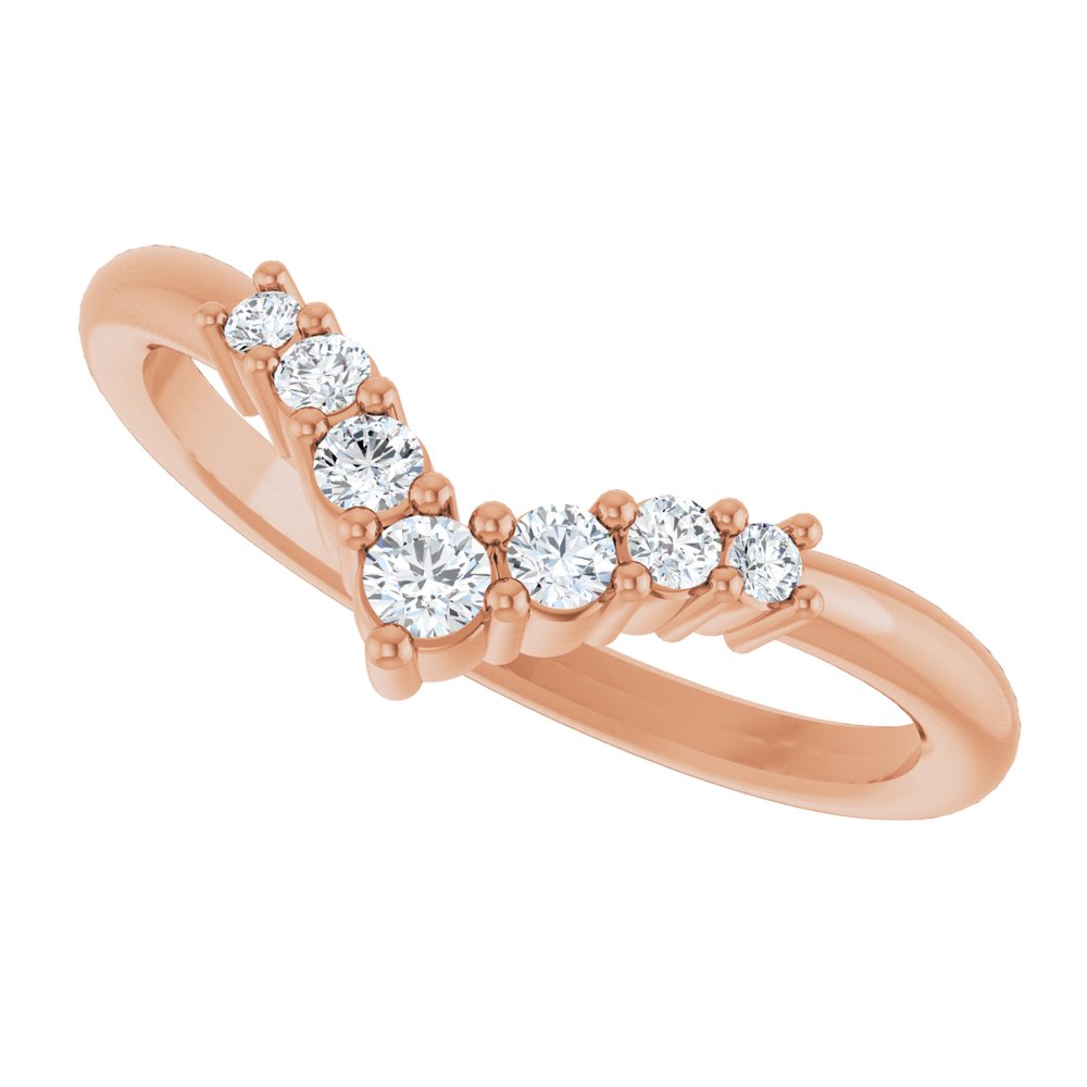 14K Rose Gold 1/6 CTW Natural Diamond Graduated V Ring