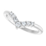 14K White Gold 1/6 CTW Natural Diamond Graduated V Ring