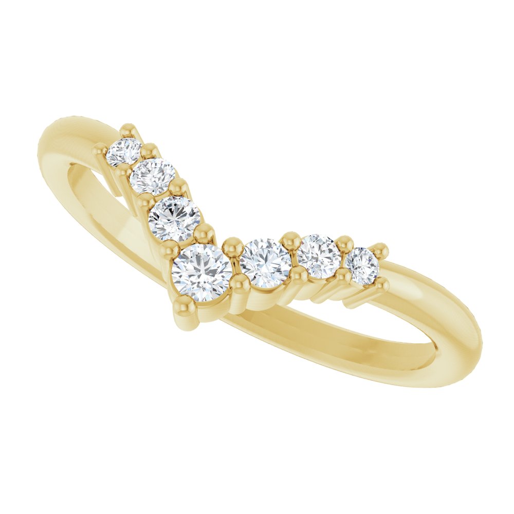 14K Yellow 1/6 CTW Natural Diamond Graduated V Ring