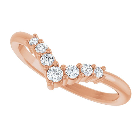 14K Rose Gold 1/6 CTW Natural Diamond Graduated V Ring