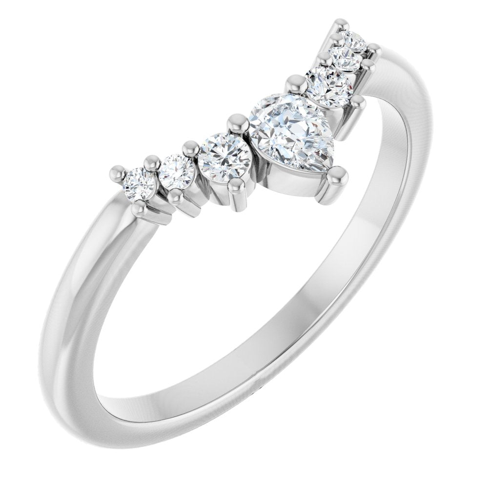 14K White Gold 1/4 CTW Lab-Grown Diamond Contour Band