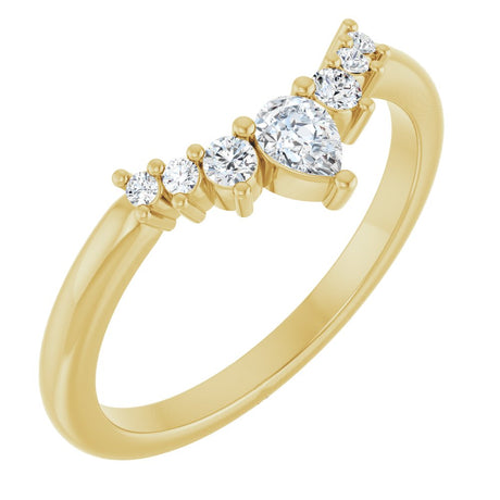 14K Yellow Gold 1/4 CTW Lab-Grown Diamond Contour Band