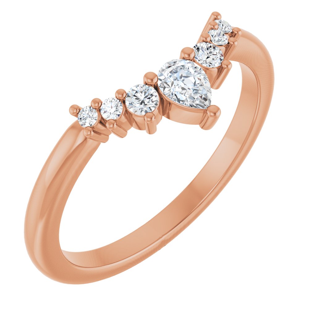 14K Rose Gold 1/4 CTW Natural Diamond Contour Band  