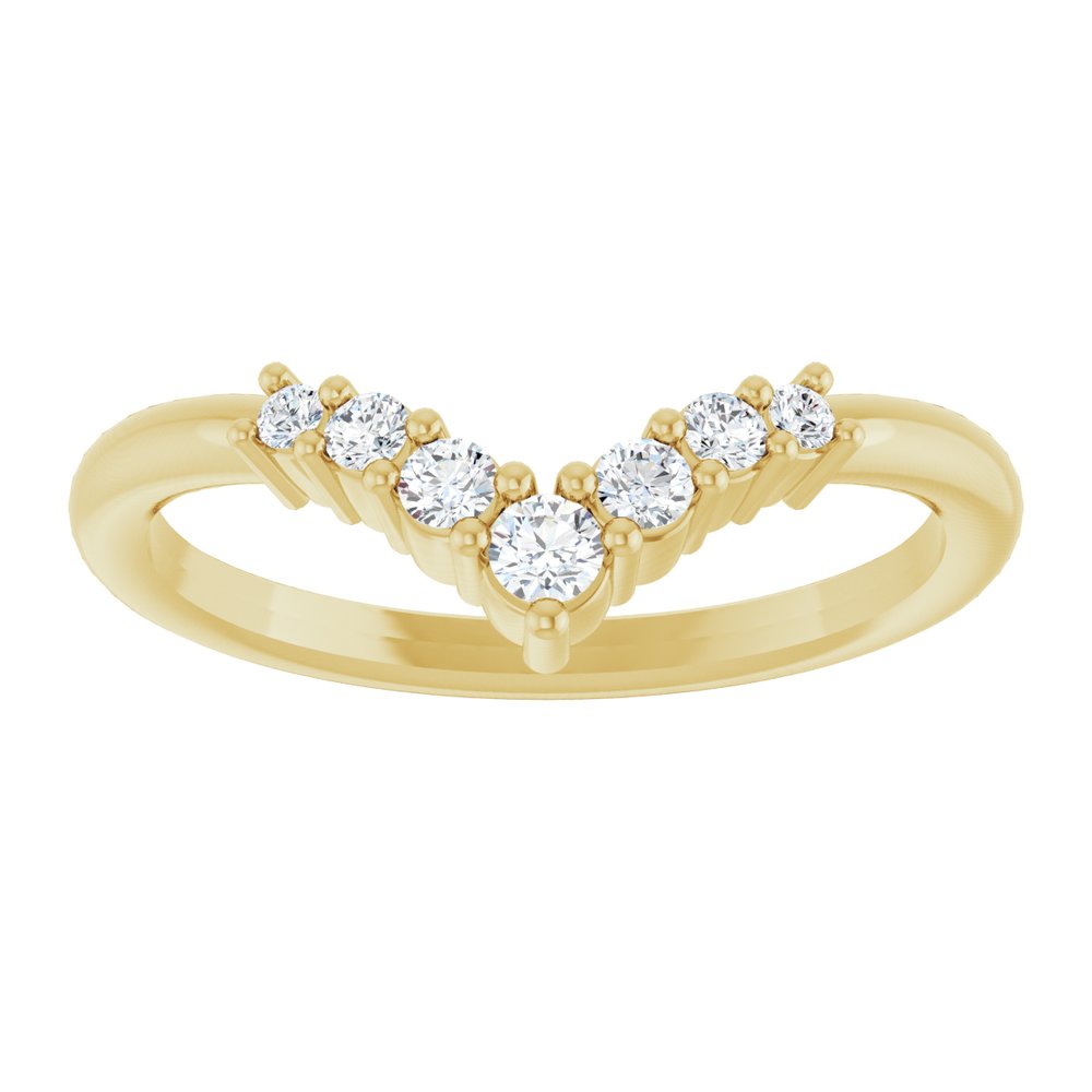 14K Yellow 1/6 CTW Natural Diamond Graduated V Ring