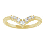 14K Yellow 1/6 CTW Natural Diamond Graduated V Ring